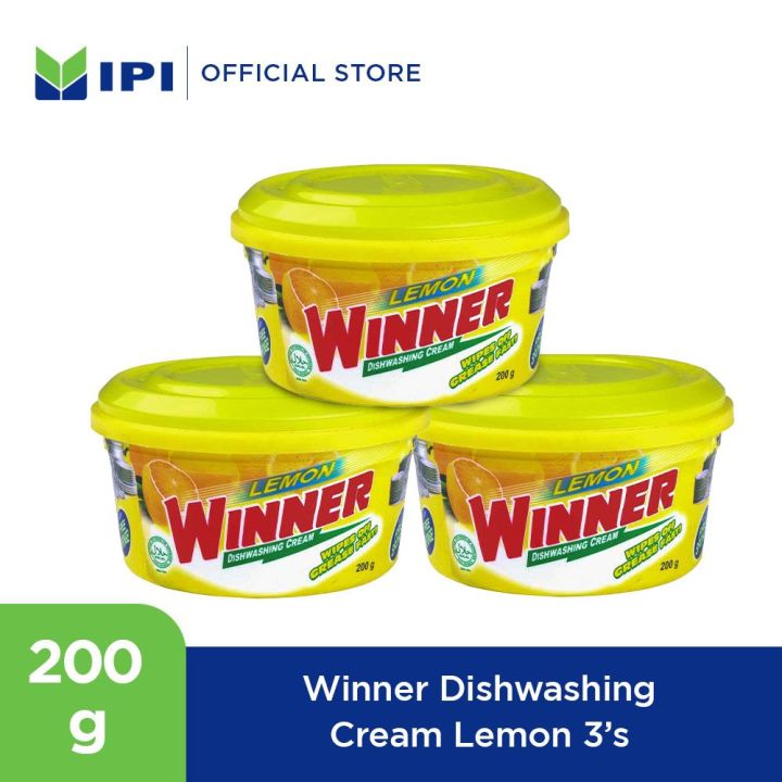 Winner Dishwashing Cream 200g Lemon [Bundle of 3]