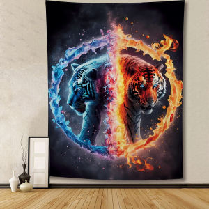 Chinese-style Tai Chi tapestry niche high-end room wall fabric bedroom headboard background wall decorative canvas art