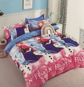 ( 7 ลาย) ชุดเครื่องนอน ครบชุด 6 ชิ้น ขนาด 6  / 5  / 3.5ฟุต ลายเจ้าหญิง เอลซ่า FROZEN คู่รัก แต่งงาน ชุดผ้าปูที่นอน + ผ้านวม ปลอกหมอน ลายการ์ตูน