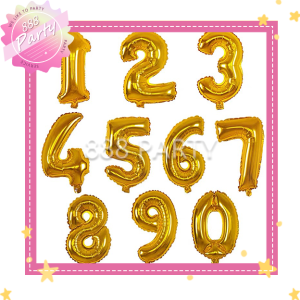 888party 16inch Number Foil Balloons Gold Birthday Wedding decoration party needs supplies