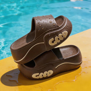 [Free Shipping] 7Cm Thick-Soled Slippers For Women Suitable For Summer Wear Beach Use Simple Design Made Of Eco-Friendly EVA Material Comfortable And Fashionable