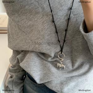 [COD] Modingdue New Pony Pendant Long Necklace For Women Men Hip-Hop Punk Sweater Chain Jewelry