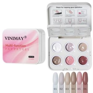 GORGE Không cần lau Gel sơn móng tay Cushion 6 màu sắc Có thể xử lý bằng đèn UV LED Sơn móng tay dạng dán Tự làm Hiệu ứng hòa trộn Sơn móng tay gradient Dụng Cụ Trang Trí Móng Tay
