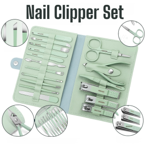 Manicure Set Professional Pedicure Tools Stainless Steel Nail Clippers Set For Manicure Pedicure Grooming Cleaning Tools 16 Pcs