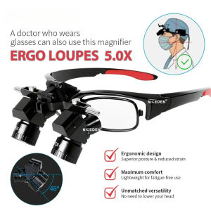 Dental Loupes 2.5/3.5X Magnifier Lab Medical Magnification Binocular Magnifier Headlight Headlamp 5W Seperately Cloth Packaging