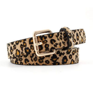 Fashionable leopard print pin buckle belt decorative waist-cinching personalized Korean style versatile belt Tahan lama
