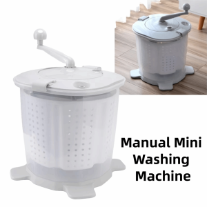 LZHDP MALL 2-2.5KG Capacity Manual Mini Washing Machine Top Loading Portable Hand Crank Washing Machine Durable Thickened Drum Hand-operated Sock Washer for Home