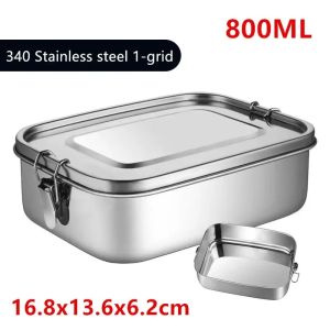 1/2/3 Grids 304 Stainless Steel Lunch Food Container Bento Top Grade Snack Storage Compartment Lunch Kitchenware for Home