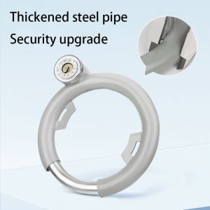Bicycle Enclosed Steel Pipe Lock Round Anti-Theft Mountain Bike Security Lock With Keys Cycling Supplies