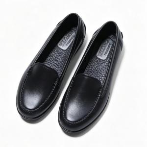Stylish Round Toe Rubber Black Shoes Girls Non-Slip Waterproof Breathable School Casual Flats