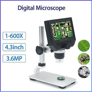 PENGIRIMAN CEPAT Mikroskop Digital 3.6MP 600X dengan Monitor & Metal Stand G600 / mikroskop buat servis hp 600x zoom digital elektronik lcd portable