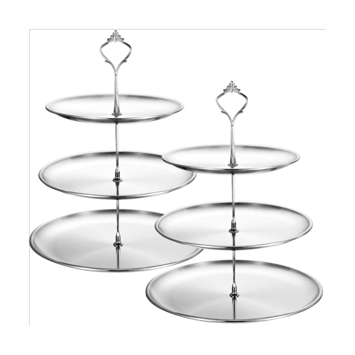 Stainless Steel Tiered Cupcake Stand 3 Tier Serving Tray Platters Table ...