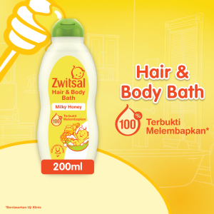 Zwitsal Baby Bath Hair and Body Milky Honey 200ml