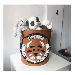 Kids Toys Washable Dirty Clothes Basket Storage Bags 35x35CM Cartoon Children Storage Box Felt Animal Storage Bag