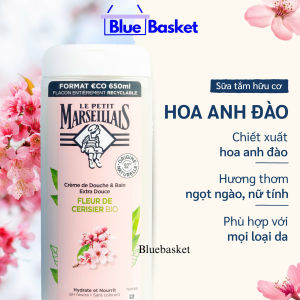 Sữa Tắm Hữu Cơ 92% Le Petit Marseillais Pháp 650ml Chiết Xuất Hoa Anh Đào Giúp Thư Giãn Nuôi Dưỡng Làn Da Mềm Mại