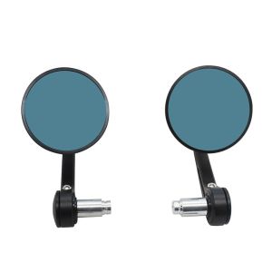 Motorcycle Handlebar Mirror Bar End Rear View Mirrors Balance Slider Grip Side Mirror CNC Silver 22mm Universal Anti-reflective