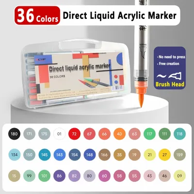 Acrylic Marker Pen Set Straight Liquid Soft Head Paint ColorPen Colored Pens Set Art Supplies DIY