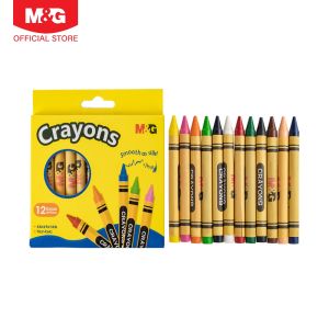 M&G Easy-Grip Crayons - 12 Vibrant Colors for Kids and Adults Smooth Drawing Smudge Resistance AGMX4225 / AGMX4226 / AGMX4224