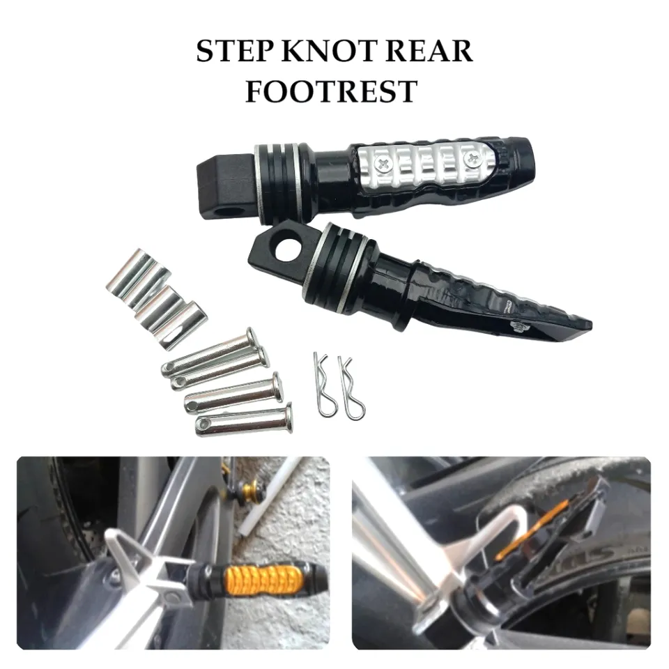 Universal Motorcycle Footrests - Aluminum Foot Pegs With Springs, Easy Install (Multiple Colors)