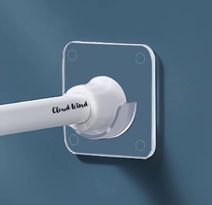 Tension Curtain Rod Holder Adhesive Curtain Rod Holder Transparent Tension Bracket (Only For Rods Less Than 1" in Diameter at Ends) Rod not included