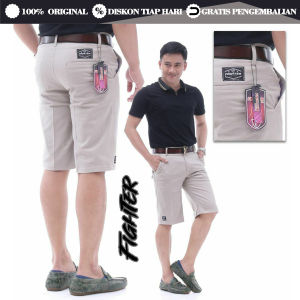 FIGHTER Celana Pendek Chino Pria Dewasa Distro Keren Terbaru 2023 Katun Streatch Melar Premium Jumbo