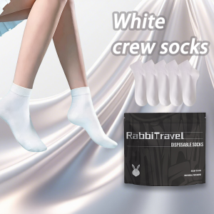 RabbiTrave Disposable Womens Cotton Socks Individually wrap ultra-soft breathable & moisture-wicking. Premium pack