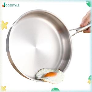 JOCESTYLE 316 Stainless Steel Frying Pan Non-Stick Universal Steak Cooking Pot Suitable for Fried Egg Steak