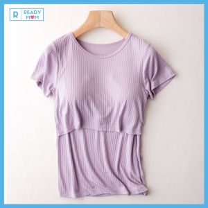 [Hoàn tiền 6%] Áo Bầu Cho Con Bú | Vải Modal | Mặc Nhà | Sau Sinh Cho Con Bú | Hàng Trung Quốc | AB01