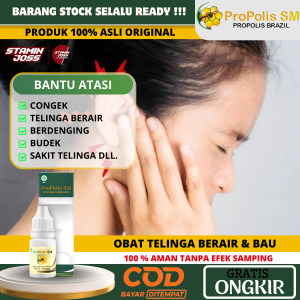 Obat Telinga Berair dan Bau telinga Curek Untuk Anak Dan Dewasa Conge Infeksi Telinga Bernanah Berdengung Kuping Berdenging Gendang Telinga Robek Pecah Kotoran Telinga Keras Budek Propolis SM
