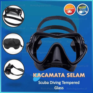 COD TaffSPORT ZACRO Kacamata Selam Pria Dewasa Anti Kabut Tembak Ikan Scuba Diving Tempered Glass 502 / kacamata renang Dewasa