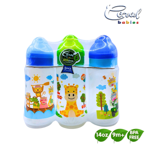 Coral Babies 14oz 3pk Wide Neck Feeding Bottles