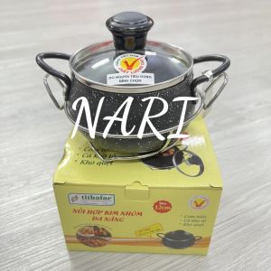 Nồi vân đá  nồi niêu cơm đa năng chống dính kho quẹt kho tộ đa năng tiện lợi tặng kèm đế inox - gia dụng NARI