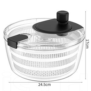 iETH เครื่องปั่นสลัดแบบมือหมุน 4L - เครื่องซักและแห้งผักผลไม้ พร้อมตะแกรงน้ำ ถ้วย bowl แยกล้างง่าย ใช้งานมือเดียว - หมุนเดียวแห้งทันใจ