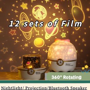 SG Seller| Free 12 Set Films 3 In 1 Projector Night Light for Baby Kids Projector Lamp 360 Rotating night light Starry Ocean Dinosaur Projector night light for Kids Night Light 3 Colors Children Kids Boys Girls Bedroom Birthday Party