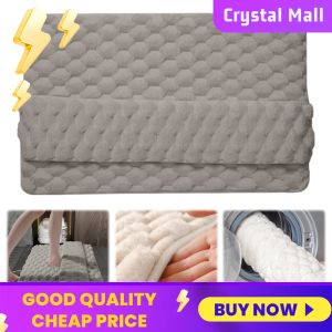 COD [Free Shipping] Comfortable Non Slip Bath Mat Absorbent Soft Bathroom Rug for Home Hotel and Wellness Centers in Stylish Navy Blue