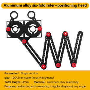 6/9/12-fold Tile Hole Locator Adjustable Tool Masonry Glass Fixed Angle Measuring Ruler Universal Angular Template Dropshipping aluminium alloy Measuring Angle Finder Woodworking Angle with Drill Ruler Guide