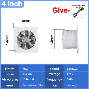 4/6/8/10/12 inch Indoor ventilation exhaust fan/ Window exhaust fan/Low Noise Exhaust/Powerful fan exhaust fan/household window type oil fume exhaust fan/exhaust fan for kitchen/exhaust fan for room with plug