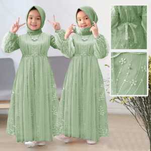 TTC GAMIS JAHWARA KIDS / GAMIS PESTA ANAK TILE MUTIARA TERBARU LEBARAN 2025 MEWAH MODERN / SIZE USIA 2-13TH
