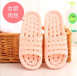 [SG Seller] Bathroom Non-slip Inlaid Empty Leaking Quick-drying Slippers | Japanese Style Couple Indoor Household Slippers | Super Soft Soles