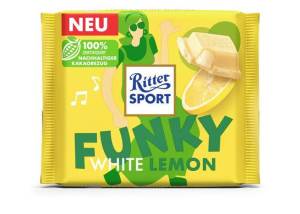 Ritter Sport Chocolate Bar Funky White Lemon น้ำหนัก 100 กรัม BBF.04/06/26