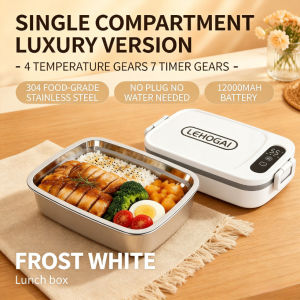 Portable Electric Heated Lunch Box Silent Heating Wireless Insulation USB Charging Thermal Lunch Box