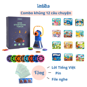 Bộ 12 Chuyện Đèn Pin chiếu hình Mideer tặng pin và file nghe