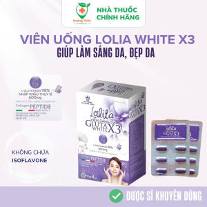 Viên SÁNG DA LOLITA GLUTA X3 – Viên Uống Trắng Da Glutathione 600mg Hỗ Trợ Giảm Nám Sáng Da Tăng Đàn Hồi