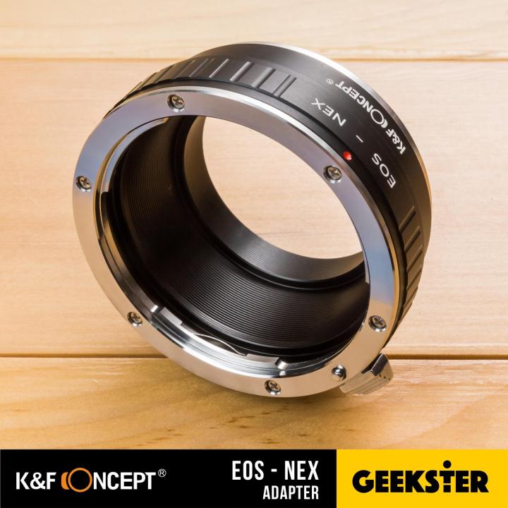 K&F EOS-NEX Adapter แปลงเลนส์  Canon DSLR EF / EF-S เพื่อเอามาใส่กล้อง Sony Mirrorless ( NEX / E / FE ) ( Lens mount adapter Mount EOS For Sony ) ( เมาท์แปลง อแดปเตอร์ ) ( EOS-NEX ) ( EF NEX / EF E / EF FE ) ( Geekster )