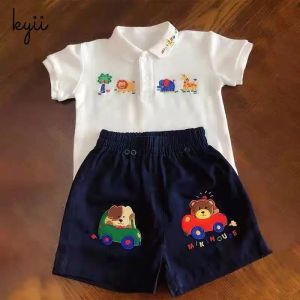 kyiibaby New western style baby children summer clothes handsome boy short sleeve two-piece set kybb274
