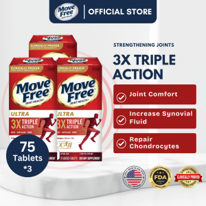 Move Free Joint Health Type II Collagen Boron & HA Ultra Triple Action Joint Support and Lubrication 75CT*3