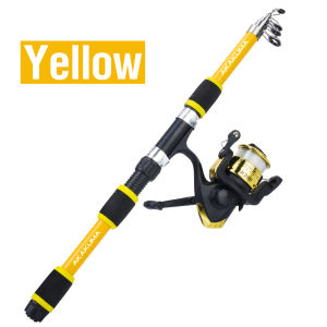 AKAKUMA 1 Set Fishing Rod and Reel Combos 1.8M Glass Fiber Telescopic Fishing Rod With 5.2:1 Spool Fishing Reel Saltwater