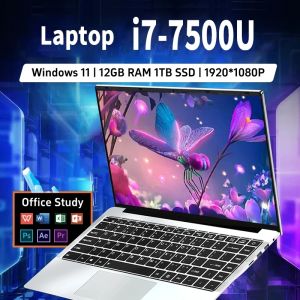 14.1 นิ้วแล็ปท็อป i7CPU 12GB RAM DDR4 SSD 1TB / 2TB i7-7500U Intel 1920 * 1080 หน้าจอ Windows 11 ระบบปฏิบัติการพร้อมโปรแกรมสำนักงานที่สมบูรณ์แบบสำหรับการเรียนและการทำงาน