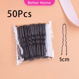 Better 50Pcs กิ๊บตัวยู U กิ๊บดำ ปลอดภัย กิ๊บพิธีการ เครื่องมือจัดแต่งทรงผม Hairpin