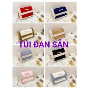 [Có video hướng dẫn] Túi tự đan len phối màu set nguyên liệu đan túi Quà tặng ngày của mẹ CÓ TÚI ĐAN SẴN